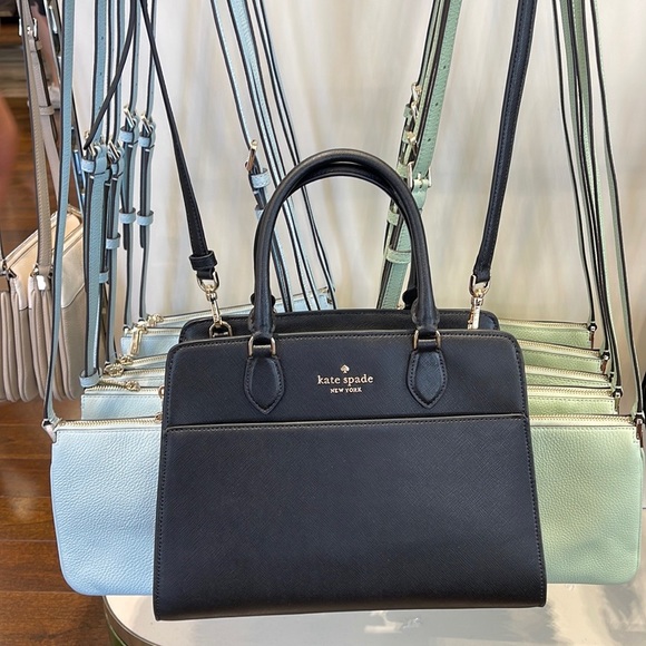 Kate Spade Madison Safiano Leather Medium Satchel Handbag 
COLOR: Black 

NWT - Picture 6 of 16